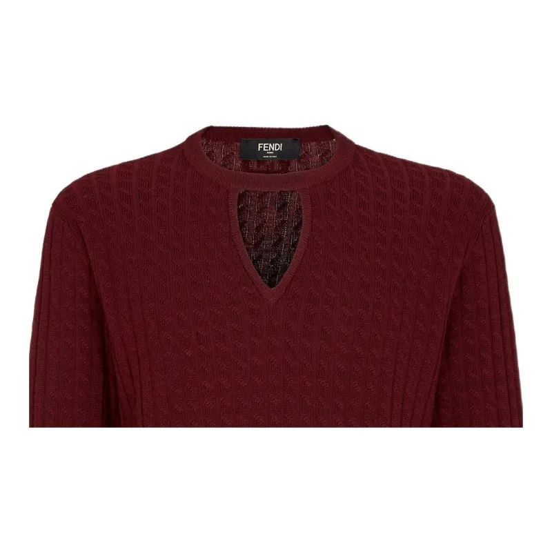 FENDI Sweaters Men Burgundy-3