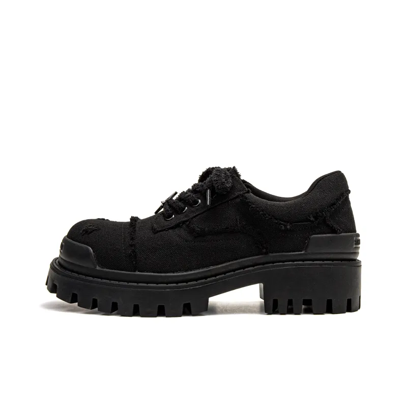 1997K Anti Slip And Wear Resistant Height Increasing Low Top Casual Shoes Unisex Black-0