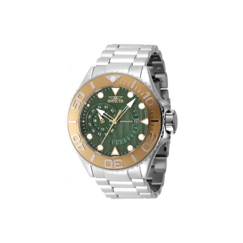 INVICTA Wrist Watch Automatic Mechanical Movement Stainless Steel Strap 52mm Green Dial Men's Watches-0