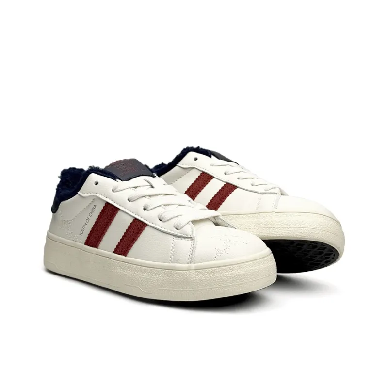Mengsai Thermal Slip Resistant Low Top Skateboard Shoes Women's Red Blue-2