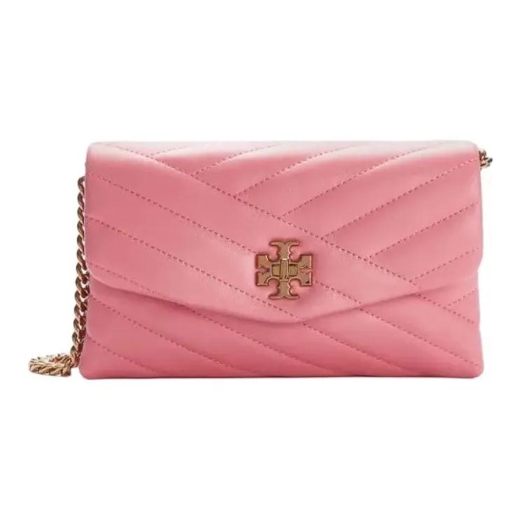 TORY BURCH Kira Natural Leather Chain Bag, Crossbody Bag, Shoulder Bag Mini Women's Pink-1