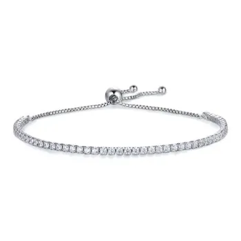 WUMZK 925 Sterling Silver Single Breasted Diamond Moissanite Bracelets Women's
