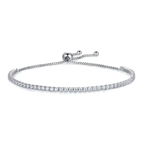 WUMZK 925 Sterling Silver Single Breasted Diamond Moissanite Bracelets Women's
