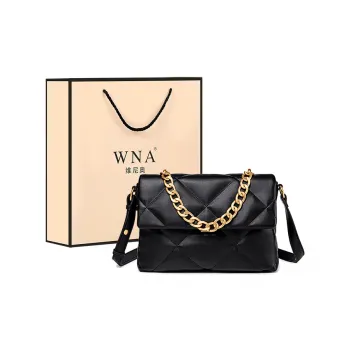 Vigno Synthetic Leather One Shoulder Crossbody Small Square Bag Regular Women's Black