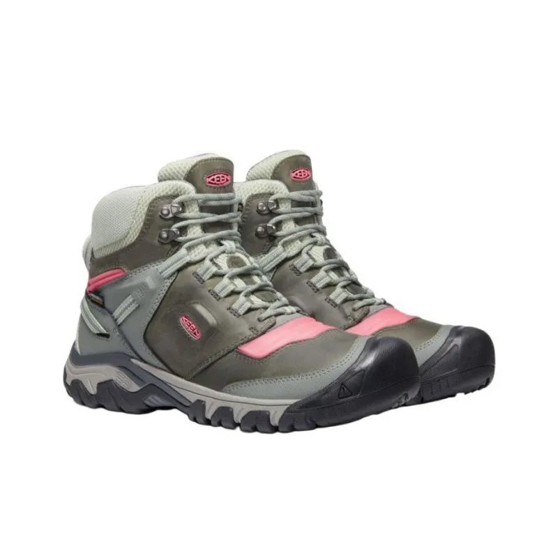 KEEN Ridge Fle Anti Slip Wear Resistant High Top Hiking Shoes Women's Green-2