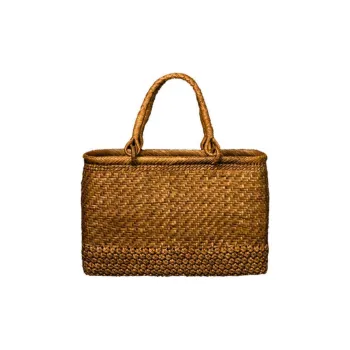 HUZISYOKUNINN Grapevine Tote Bag Shopping Bag Handbag Medium Size Women's Brown