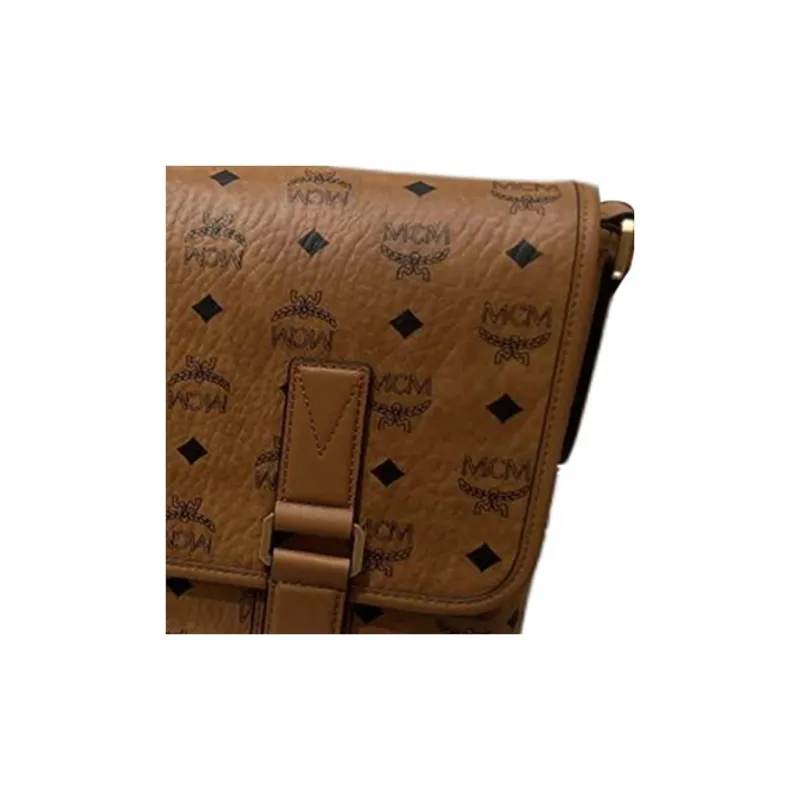 MCM Aren Canvas Crossbody Bag, Shoulder Bag Medium Size Women's Cognac Brandy-2