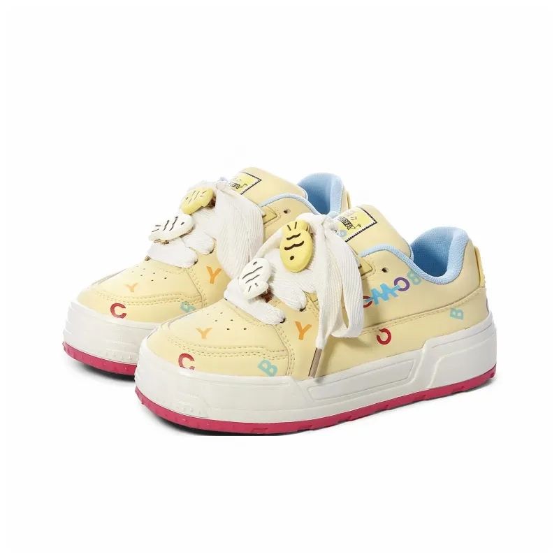 OAOQ Slip Resistant, Abrasion Resistant, Lightweight, Breathable, Height Increasing Low Top Skateboard Shoes Women's-8