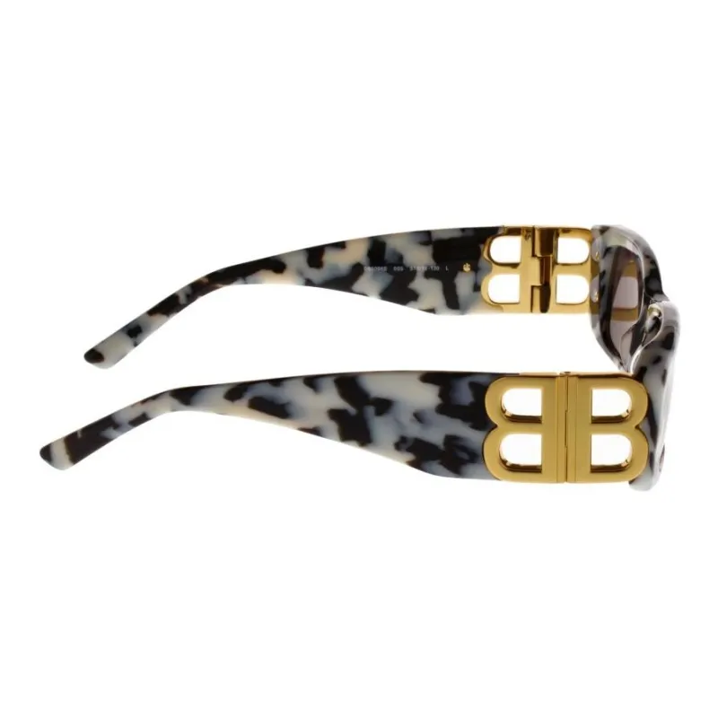 Balenciaga Acetate Rectangular Sunglasses Women's Black/White-2