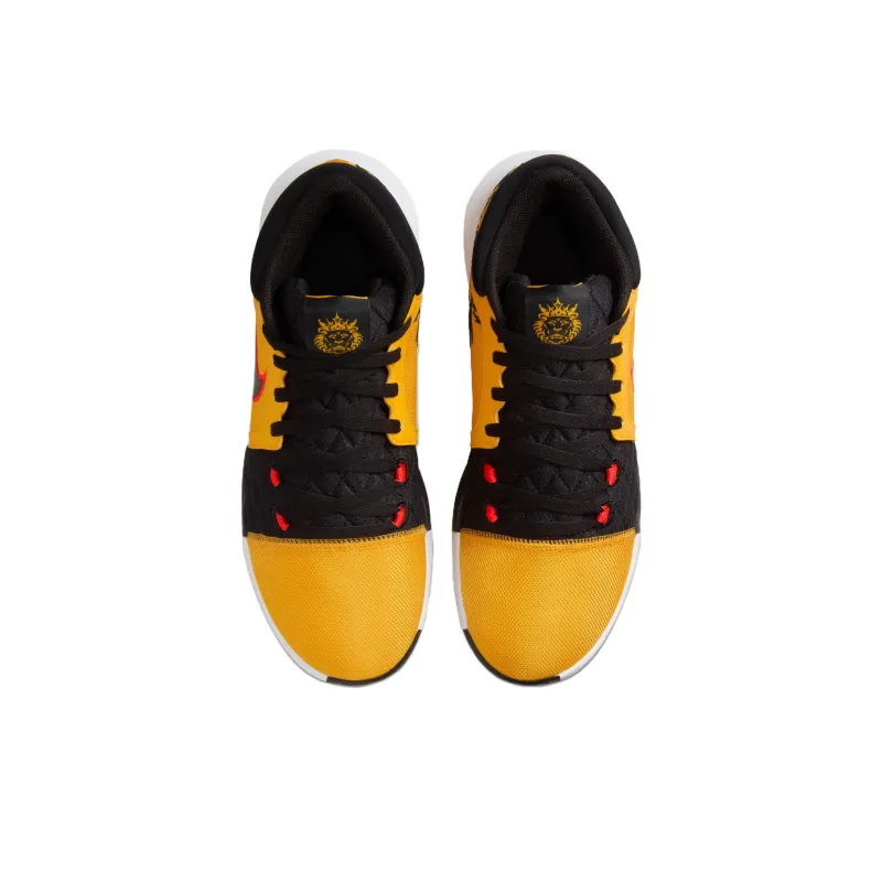 Nike Anti Slip Wear Resistant Low Top Basketball Shoes Men's Yellow Black-2