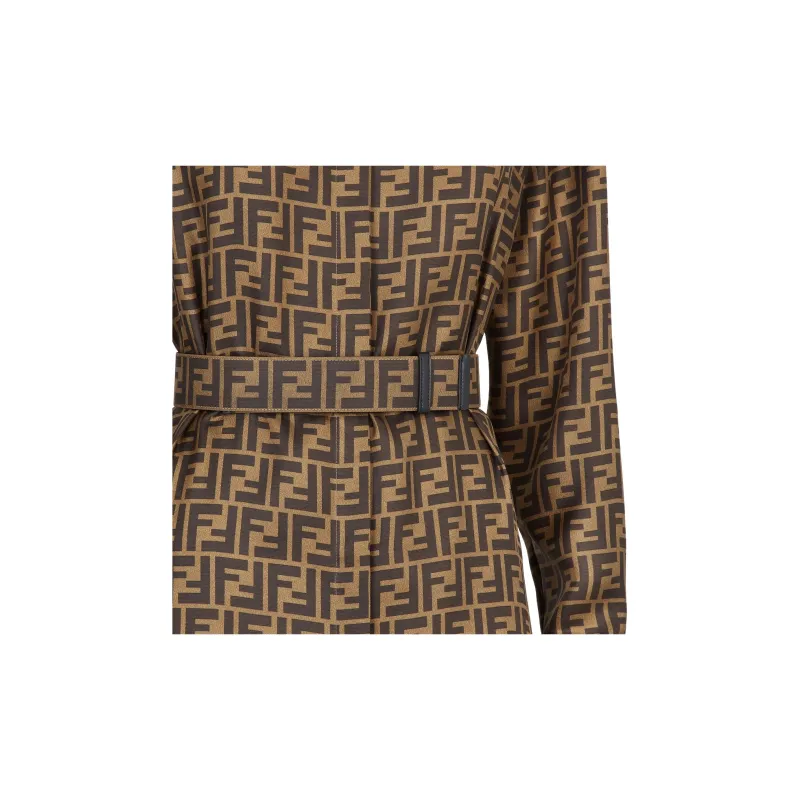 FENDI Long Sleeved Dresses Women's Brown-4