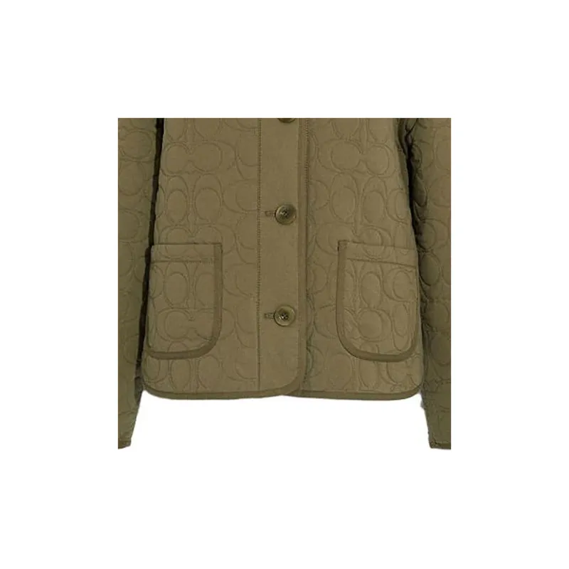 COACH SS23 Jackets Coats Women's Army Green-3