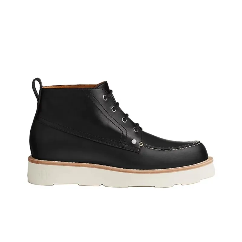 HERMES Kristopher Ankle Boots 4cm Men's Black-1