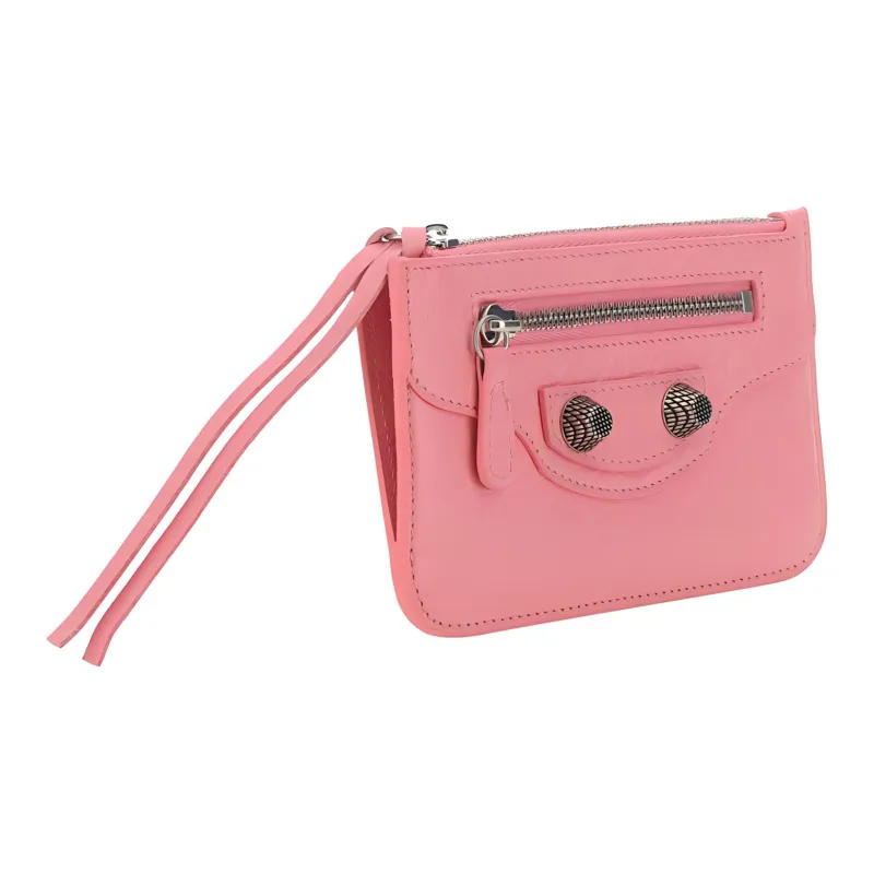 Balenciaga Le Cagole Leather Card Holder Women's Pink-1