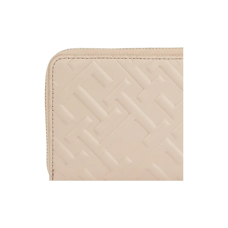 Tommy Hilfiger PU Polyurethane Wallet Large Size Women's Beige-4