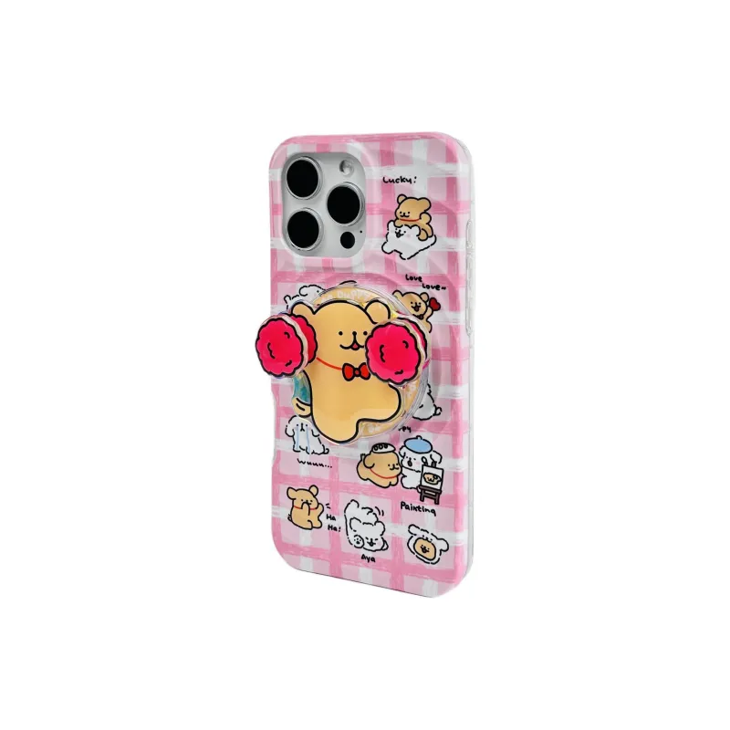 Wei Xin Acrylic Material Couple Dog Magnetic Stand Phone Cases Compatible With IPhone 16/15 Pro Max/Apple 13/14 Pro/Max-10