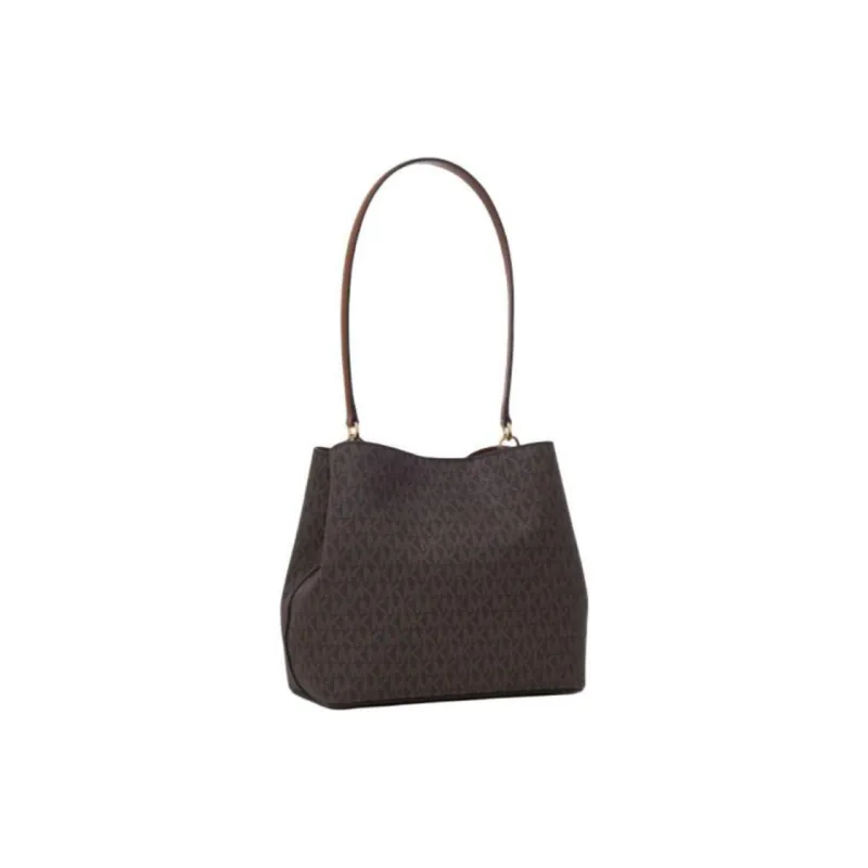 MICHAEL KORS Artificial Leather Bucket Bag Handbag Shoulder Bag Medium Size Women's Brown & Acorn Brown-1