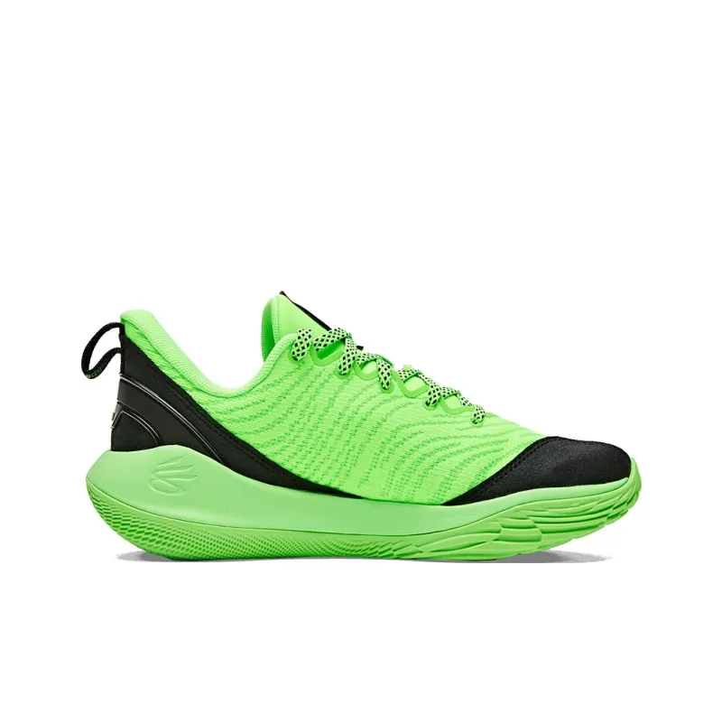 Under Armour Breathable Lightweight Cushioning Low Top Children's Basketball Shoes Green Unisex-2
