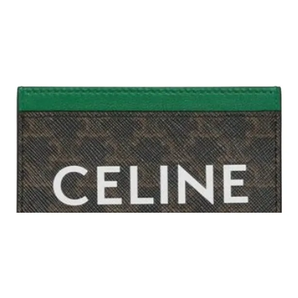 CELINE Triomphe Arc De Triomphe Canvas Card Holder Unisex Umber/Green-3