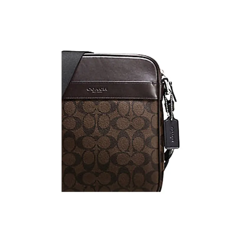 COACH Charles Canvas Crossbody Bag Small Size Men's Brown-2