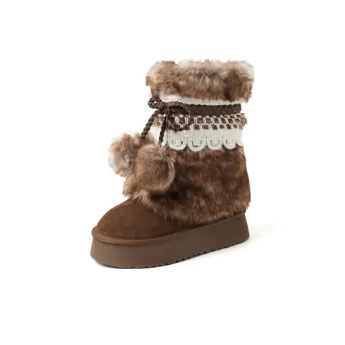 XIAOAJUE Short Snow Boots Women's