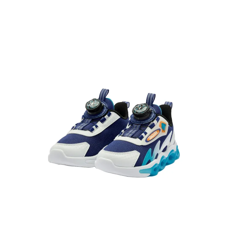 QIAODAN Anti Slip Wear Resistant Low Top Kids' Running Shoes Muted Blue/Textured Blue Children Aged 3 7 Years Old-2