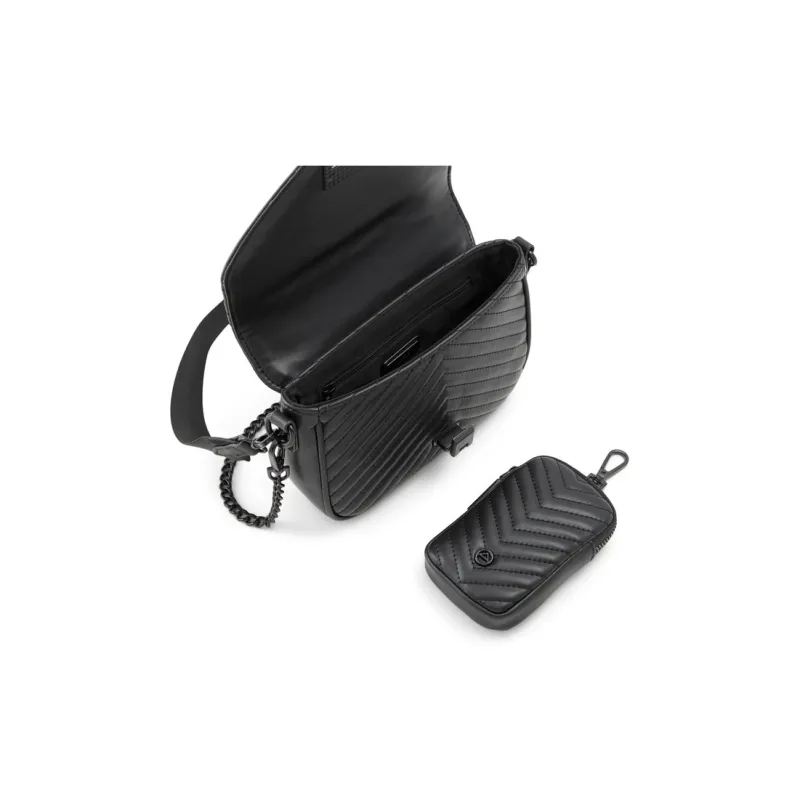 ALDO Artificial Leather Crossbody Bag Trumpets Women's Pure Black/Black Gold/Bone-2