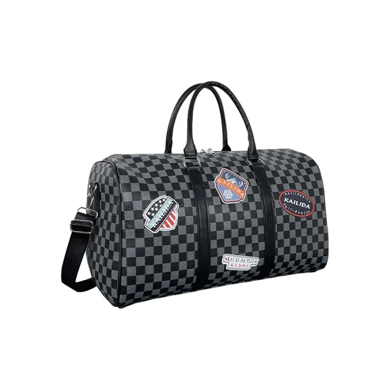 ResNonverba PU Travel Bag Unisex Black/Khaki/Brown-1