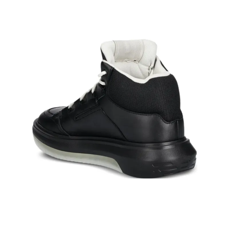 EMPORIO ARMANI High Top Skateboard Shoes Men's Black-3
