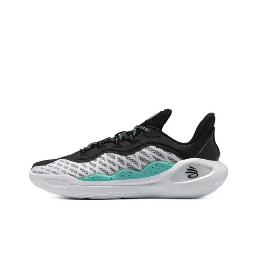 Under Armour Anti-Slip Wear-Resistant Low-Top Basketball Shoes Men's White Black Blue