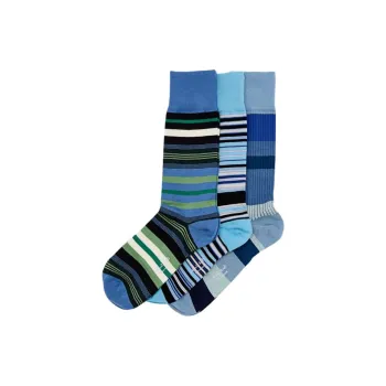 Paul Smith 3 Pack Striped Ribbed Trim Socks