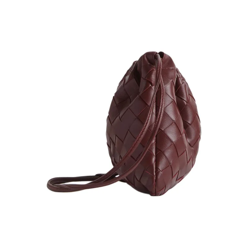 Bottega Veneta Cow Leather Crossbody Bag, Shoulder Bag Trumpets Women's Madder Brown Red-1
