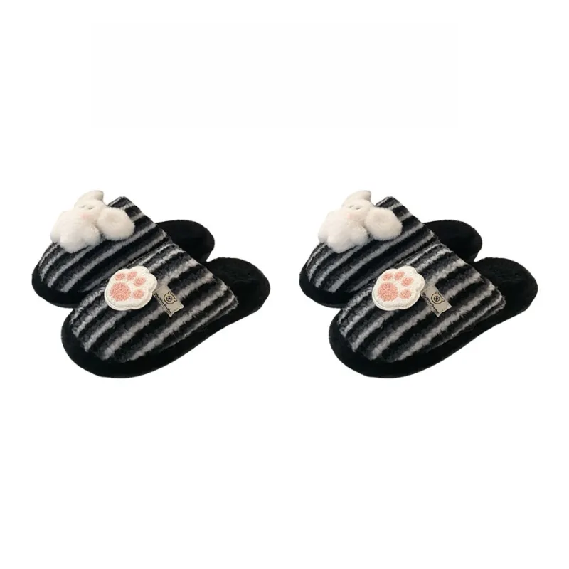 Thin Strips Cotton Slippers Unisex, Pink-49