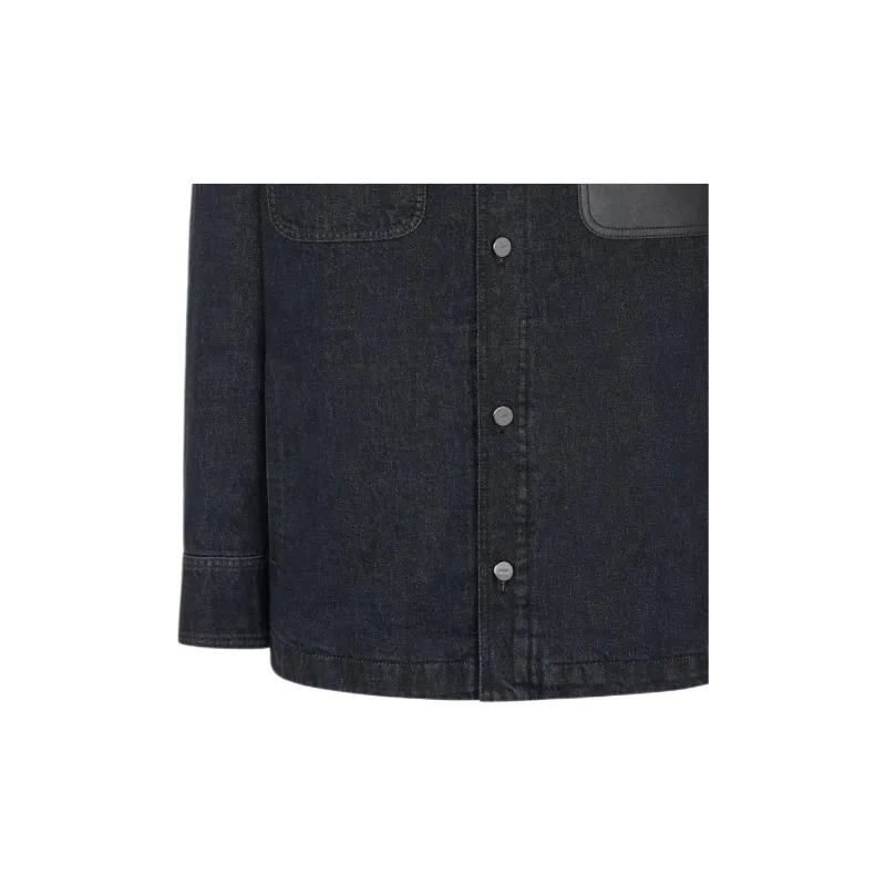 FENDI Logo Detailed Long Sleeved Denim Jacket-5