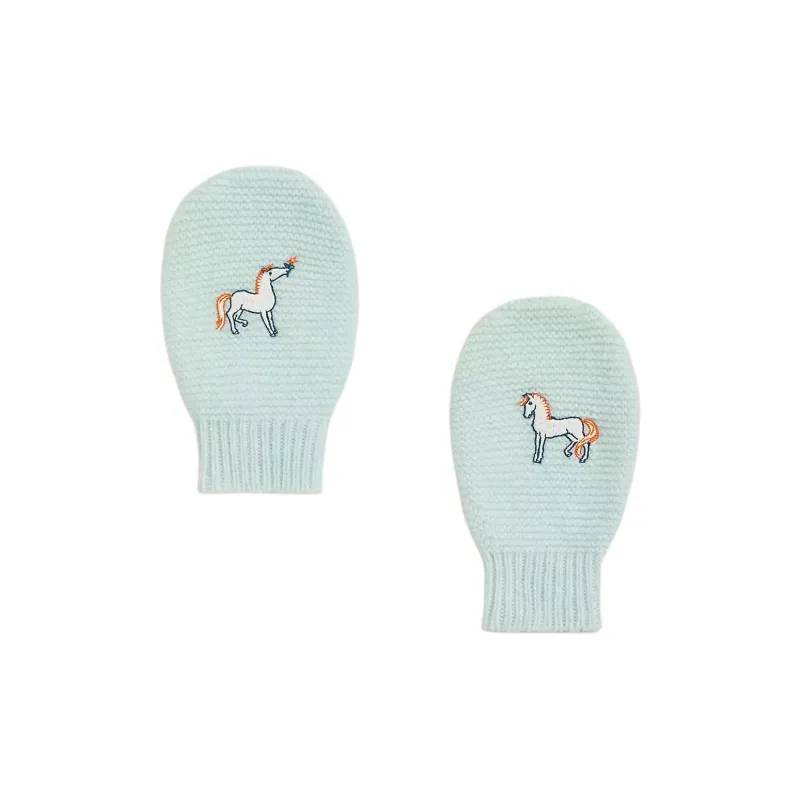 HERMES Cashmere Knit Gloves Kids' Green-0