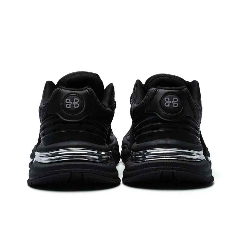BASLS Seat Mountain Carved Black Warrior Lace-Up Slip-Resistant Coverage Low-Top Chunky Sneakers Unisex-31