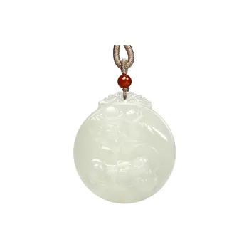YUYIHUAN Hetian Jade Necklaces Pale Greenish White Jade Unisex