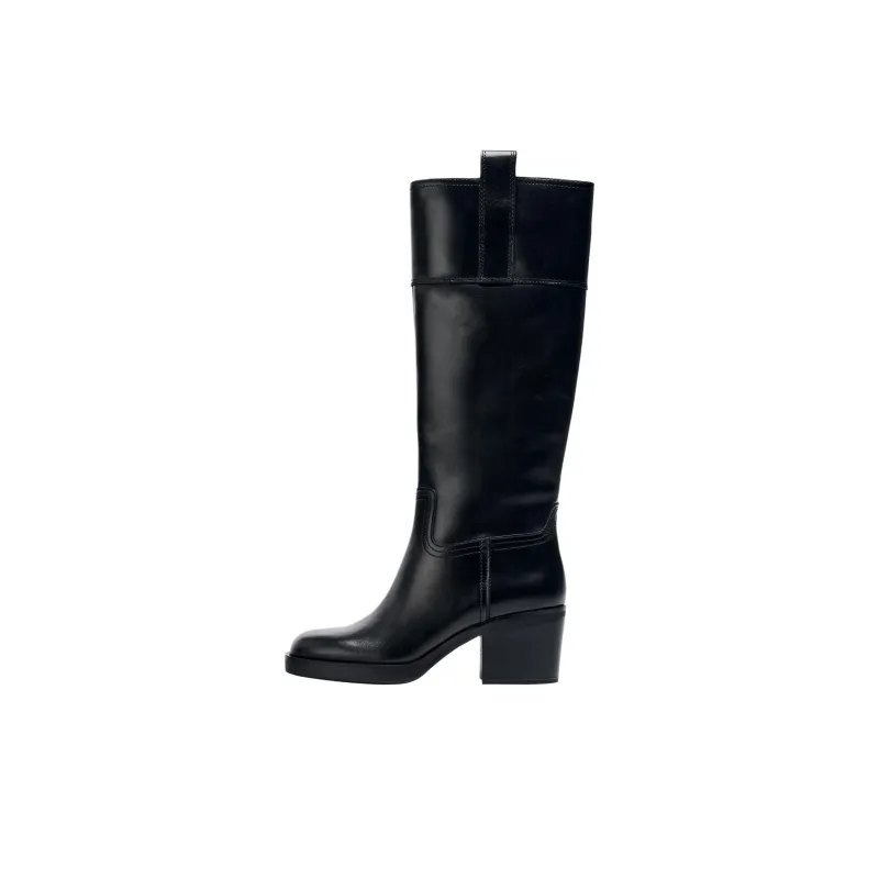 ZARA Knee high Boots 6.5cm Women's Black-0