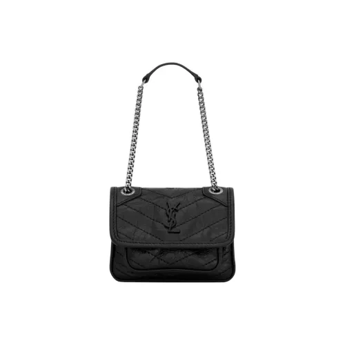SAINT LAURENT Niki Leather Handbag Mini Women's Black
