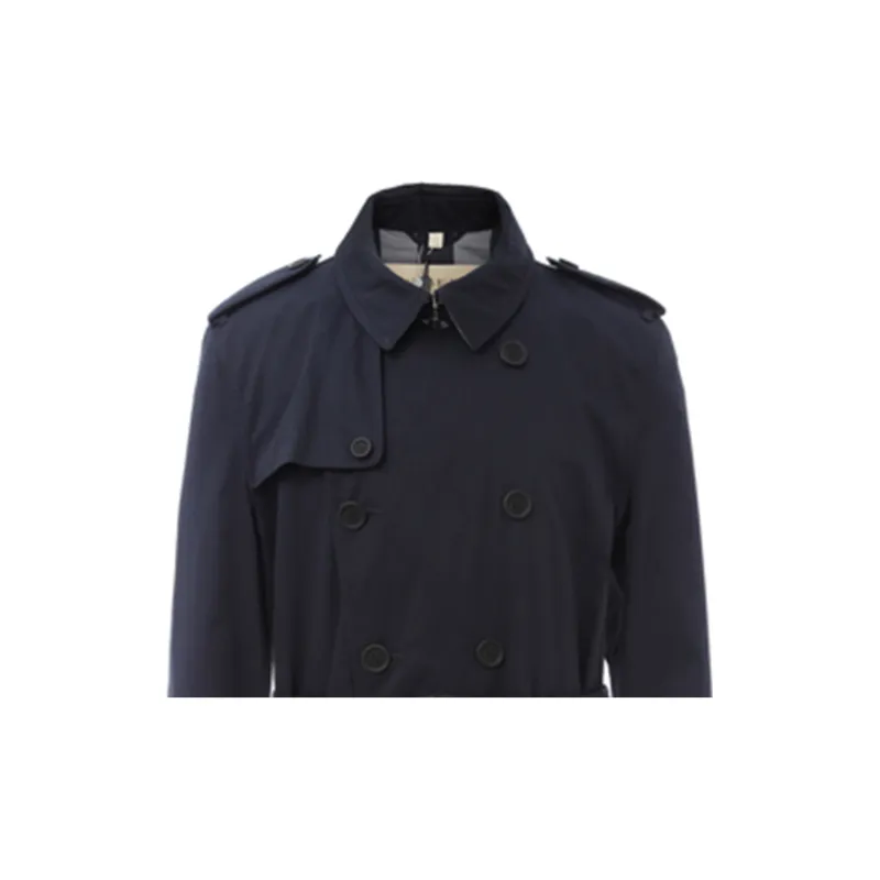 Burberry Trench Coats Men Dark Blue-4