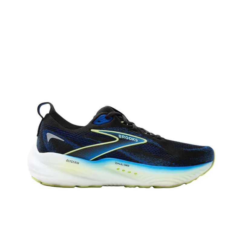 Brooks Anti Slip Wear Resistant Low Top Running Shoes Men's Black Blue Yellow-1
