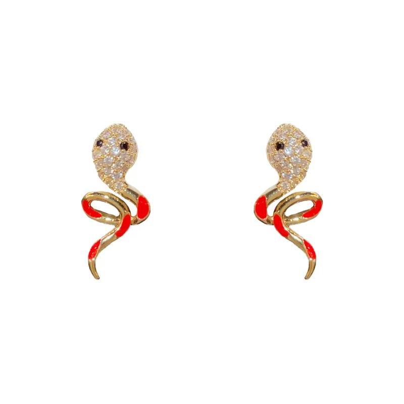 QIANFANGDAHUANGYE Zircon Stud Earrings Women's-0