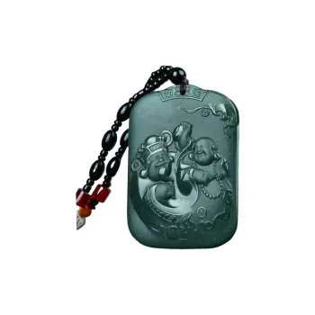 Jade Charm Yao Hetian Jade Necklaces Green Jade Unisex