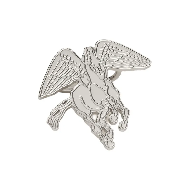 HERMES Palladium Plated Brass Silk Scarf Clip Unisex Silver-0