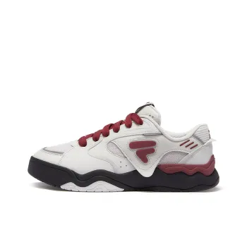 FILA FUSION KICK II Slip Resistant Low Top Skateboard Shoes Men's Antarctic Gray Cordova Red