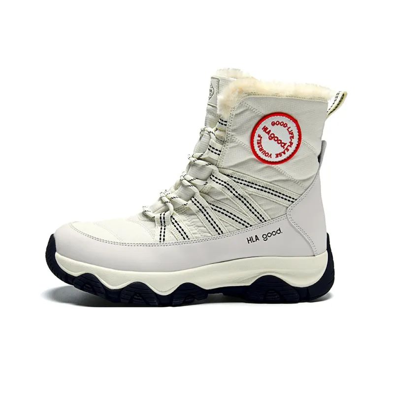 HLA Snow Boots Men Black, Beige-5