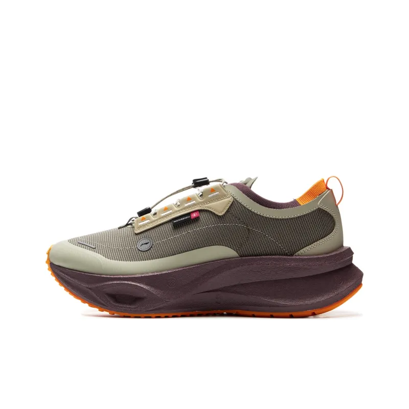 LiNing Abrasion-Resistant Low-Top Running Shoes Unisex Green Purple-0