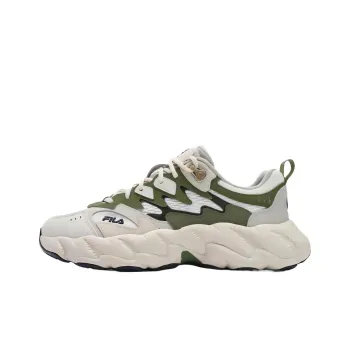 FILA Fern2 Slip Resistant Low Top Chunky Sneakers Men's White Cotton Candy Beech Green