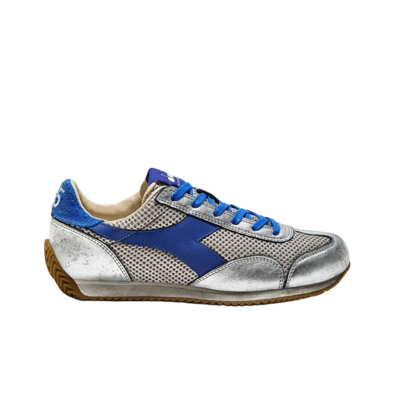 Diadora Heritage Anti Slip Wear Resistant Low Top Running Shoes Unisex Silver Blue-1
