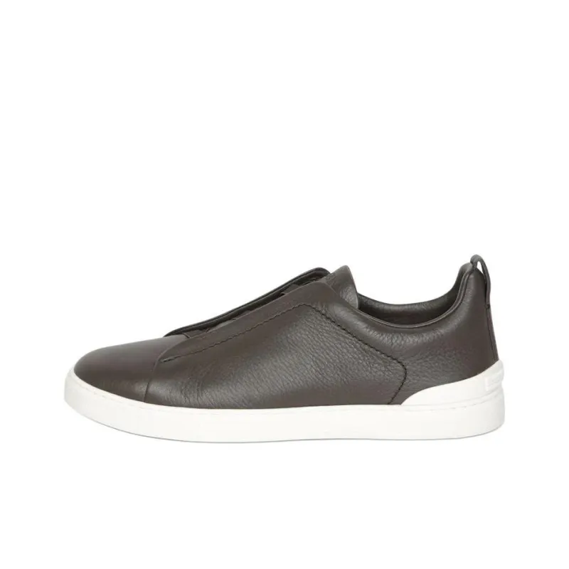 Zegna Low Top Skateboard Shoes Men's Dark Brown-0